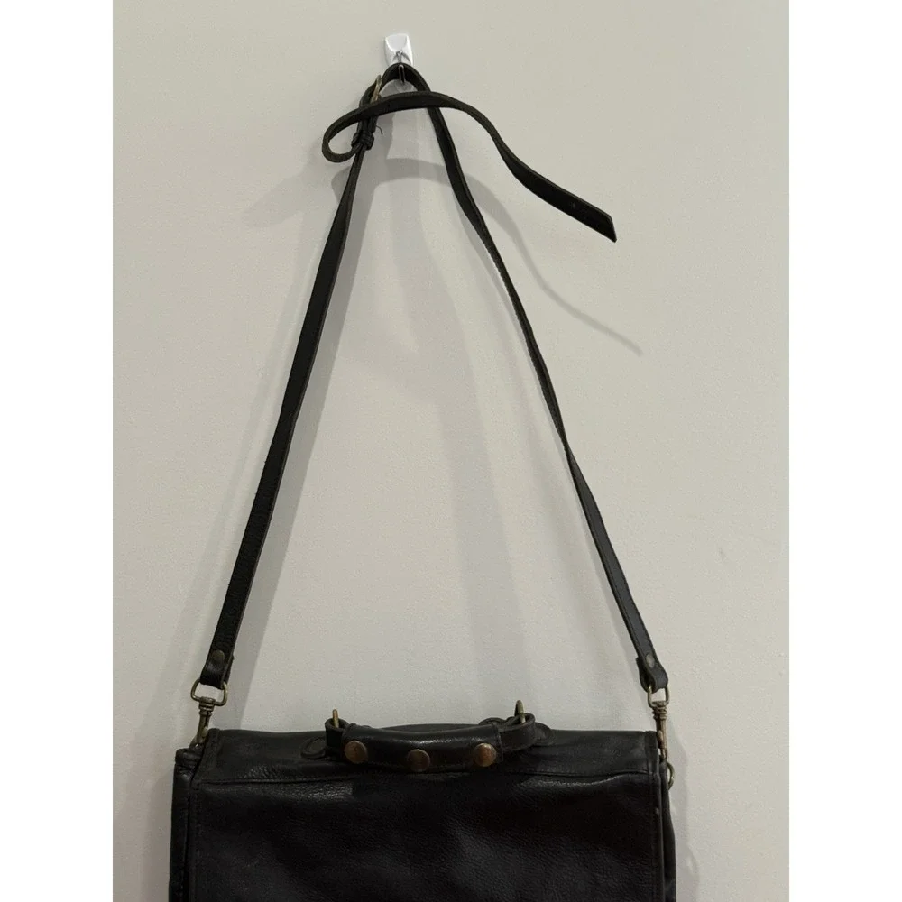 Italian Made Leather Vintage Messenger Laptop Bag Brass Fixtures 12x15